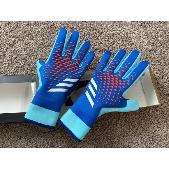 Adidas Predator Pro Goalkeeper Gloves Adult Size 12 IA0864 Goalie Blue New - Picture 1 of 8